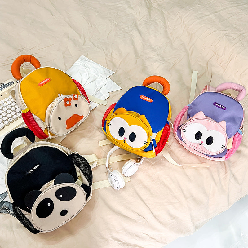 Cartoon Panda Kids Backpack – Trendy Casual Bag for Boys & Girls