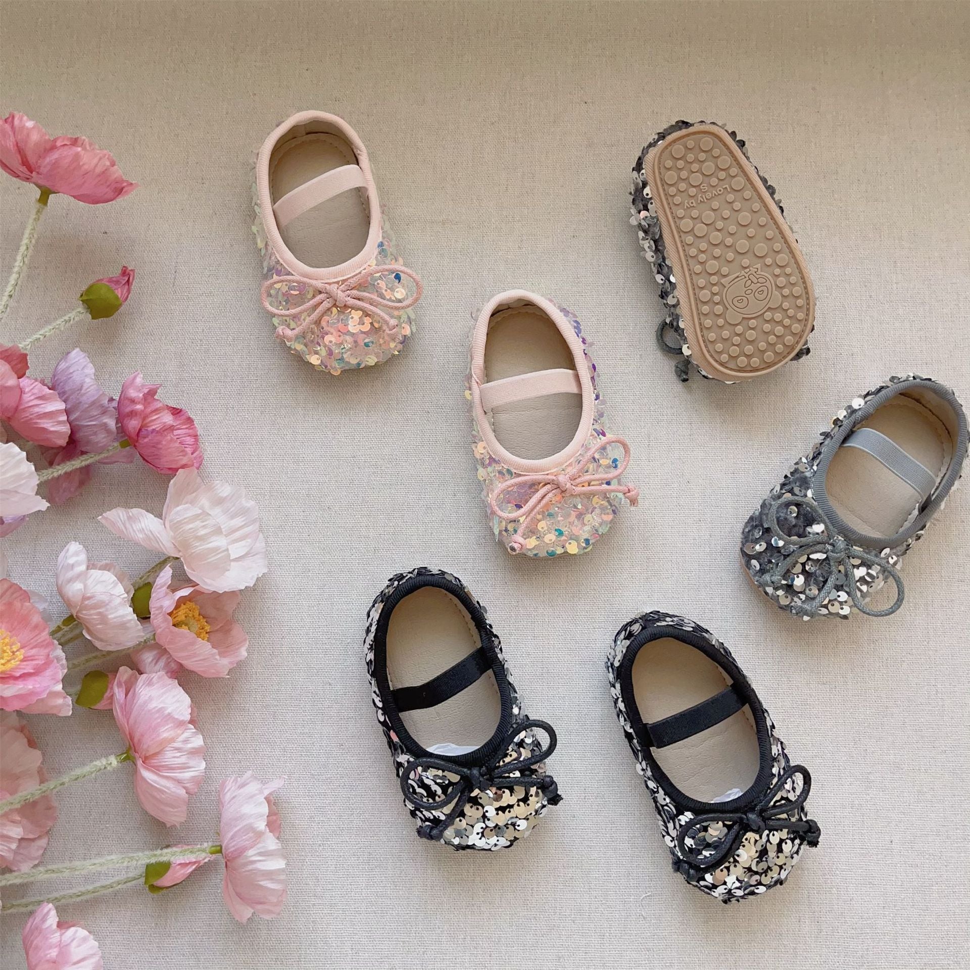 Autumn Pearl Princess Shoes for Baby Girls – Soft Sole & Bow Detail
