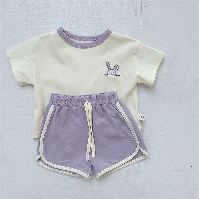 Korean-Style Summer Baby Set – Lightweight Cotton Two-Piece (Unisex)
