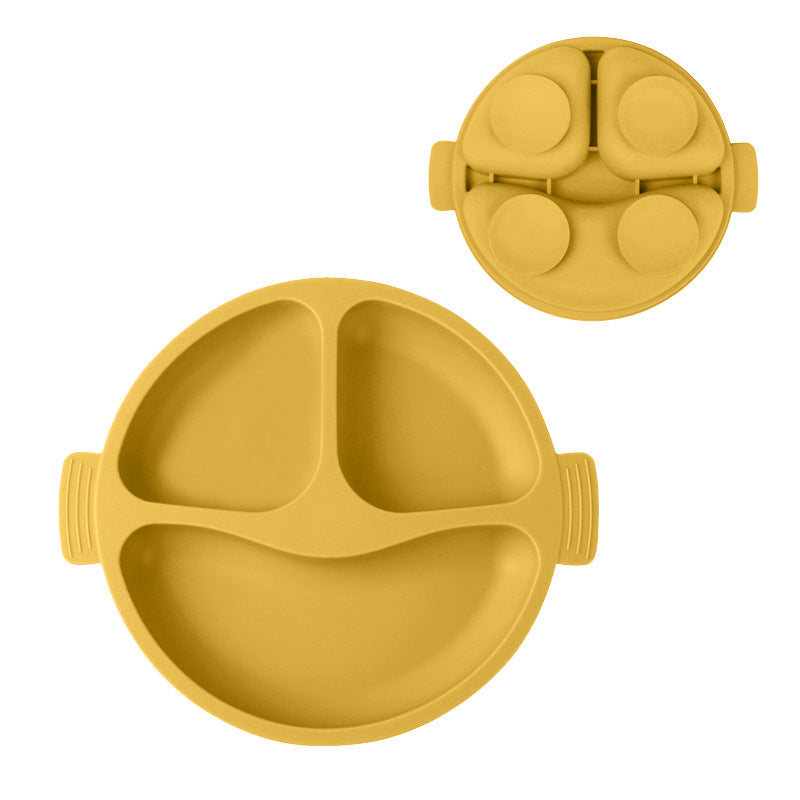 Silicone Divided Baby Plate – 3-Compartment Feeding Set for Toddlers