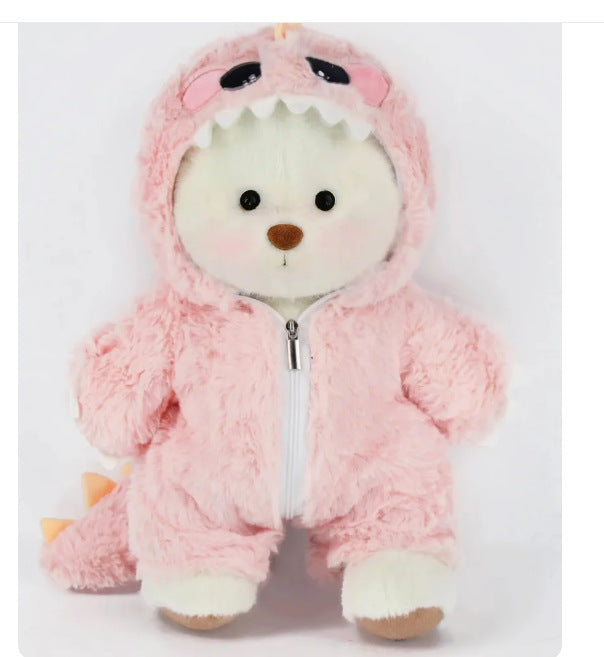 Handmade Jointed Bear Plush Doll – 30cm Soft Toy with Baby Clothes (Medium Size)