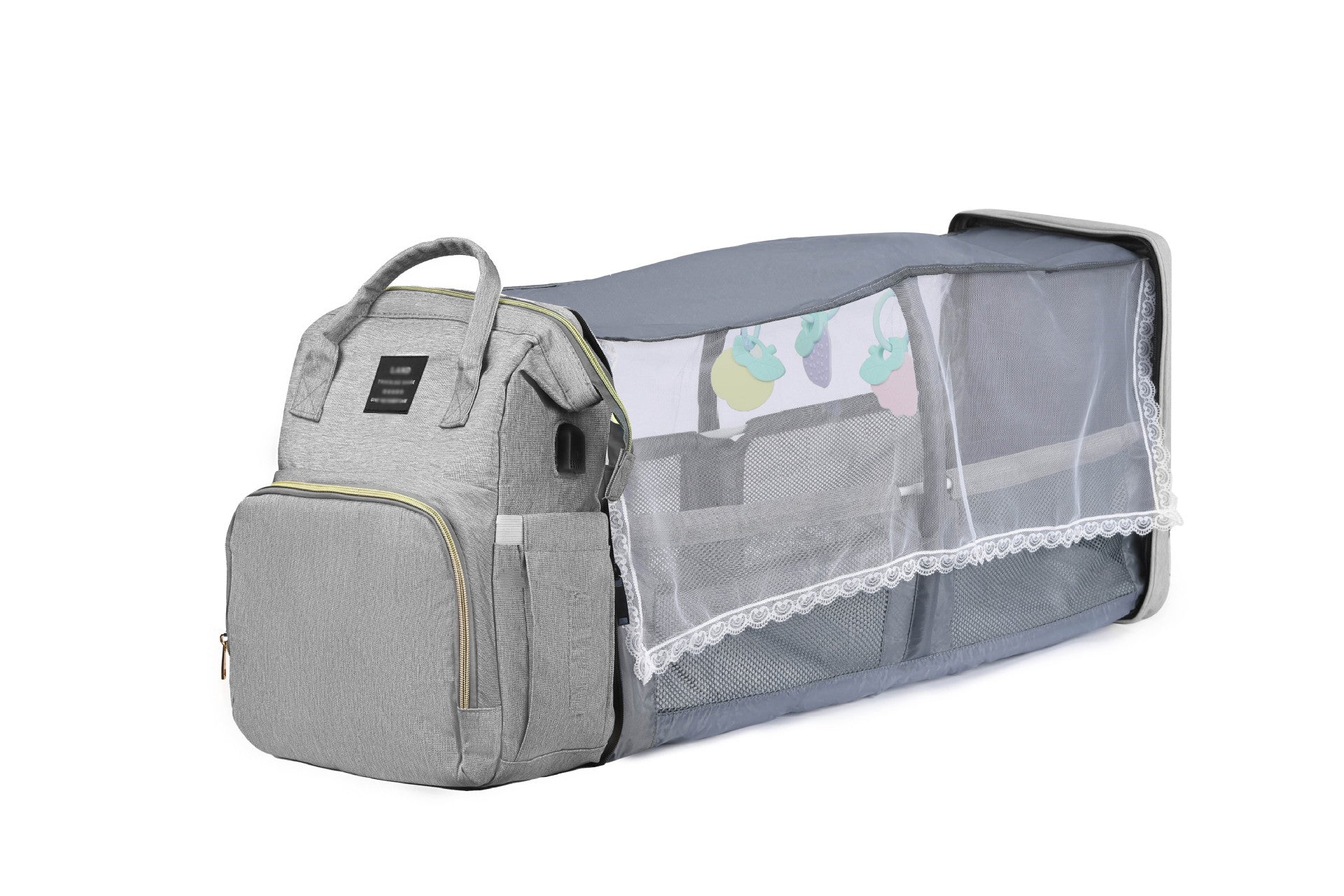 Multifunction Diaper Bag – With Portable Crib & Stroller Straps