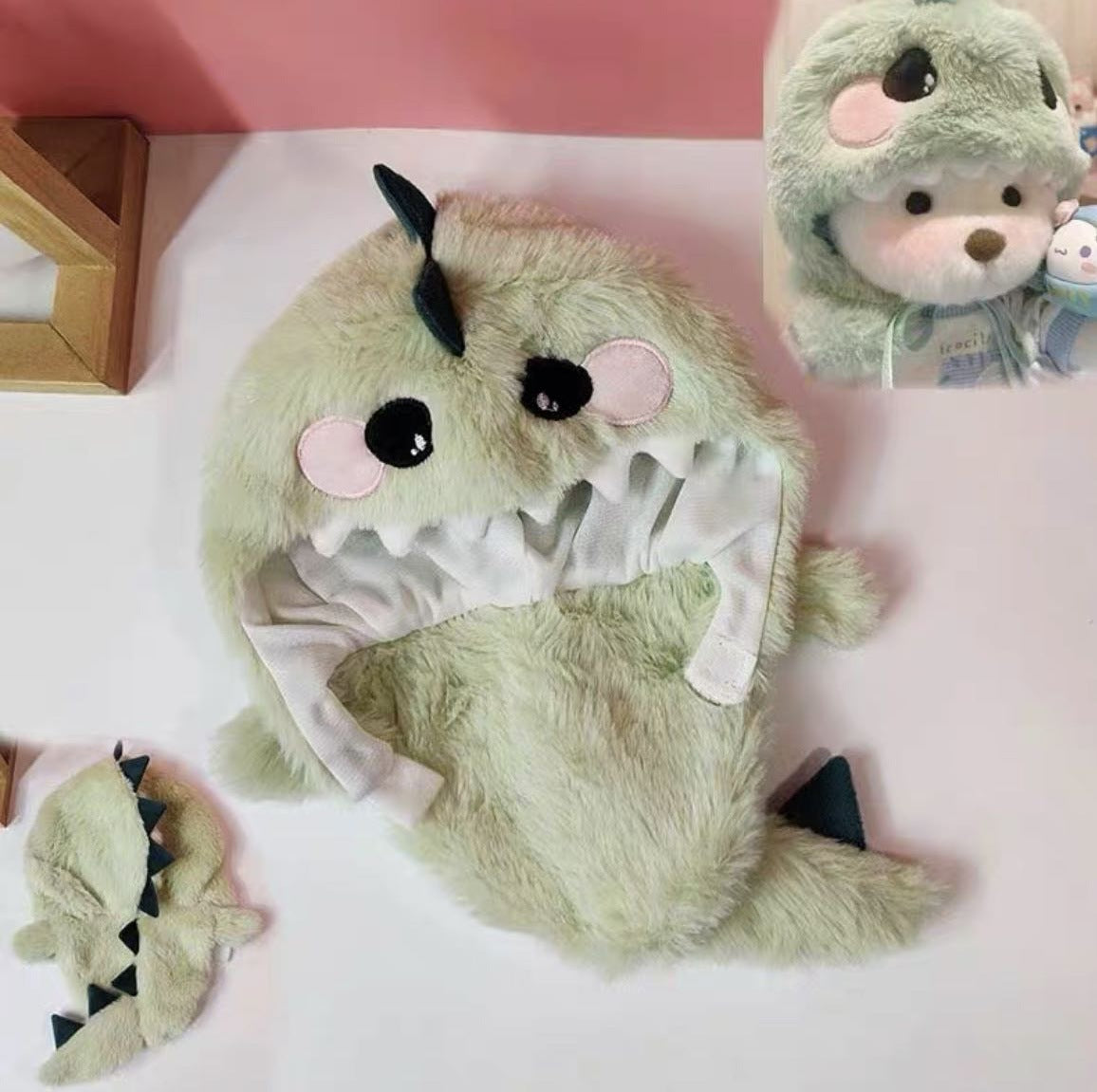Handmade Jointed Bear Plush Doll – 30cm Soft Toy with Baby Clothes (Medium Size)