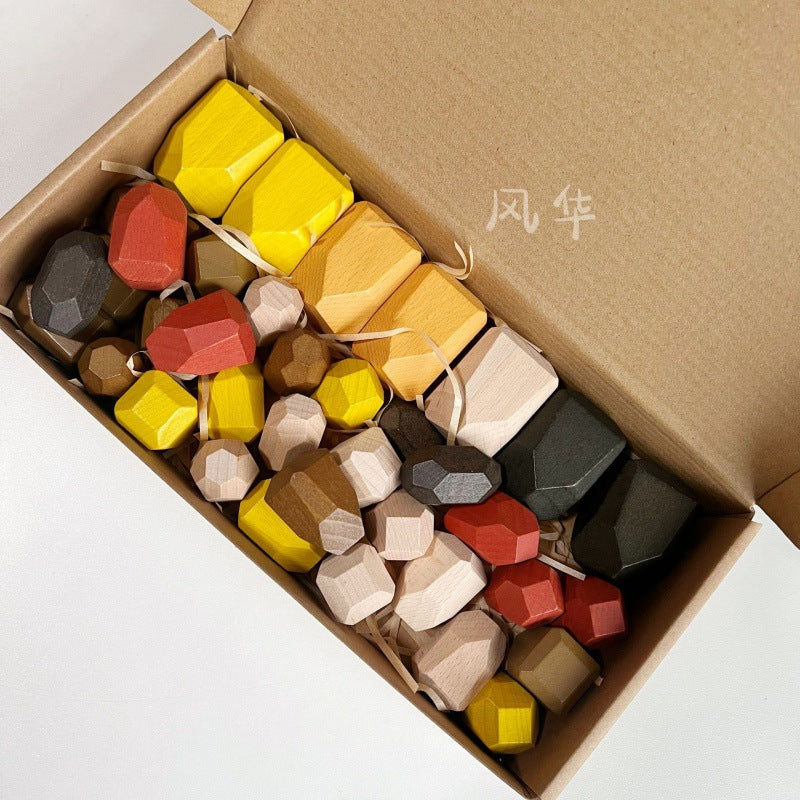 Montessori Stacking Stone Blocks – Colorful Balancing Puzzle Toy for Kids