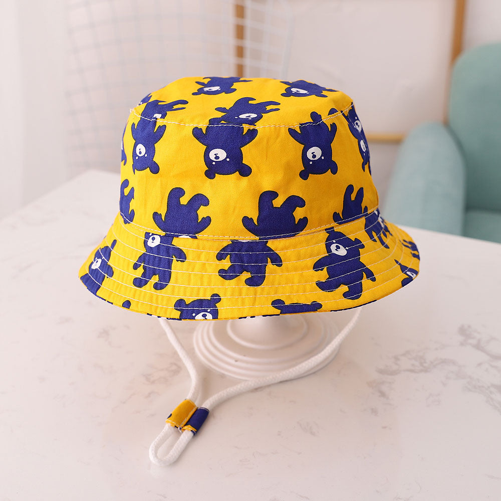 Baby Animal Print Fisherman Hat – Windproof Spring/Summer Sun Hat