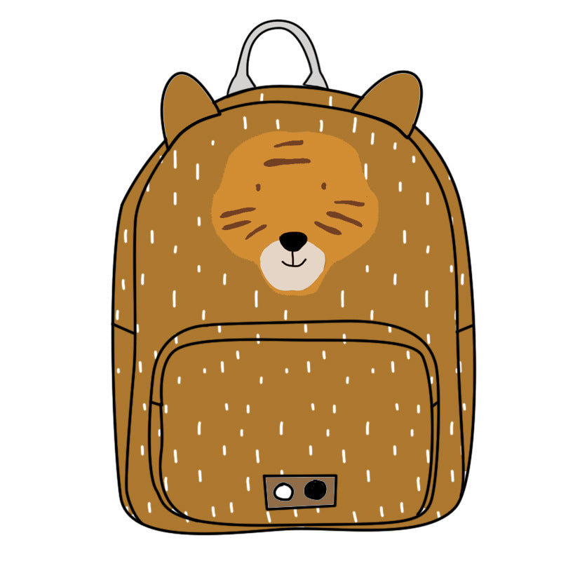 2023 Cute Animal Canvas Schoolbag – Small Kindergarten Backpack for Boys & Girls