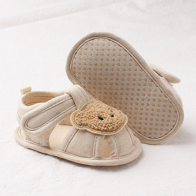 Cartoon Baby Walking Shoes – Soft Cotton, Anti-Slip, Spring & Summer Sandals (0–1 Year)