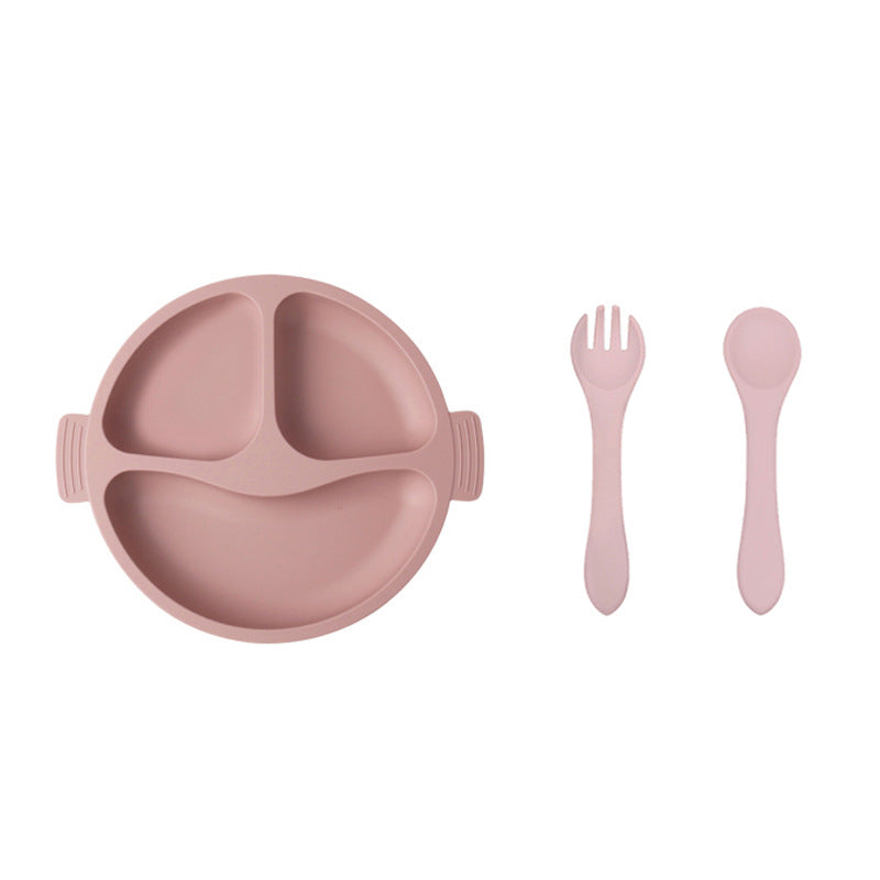Silicone Divided Baby Plate – 3-Compartment Feeding Set for Toddlers