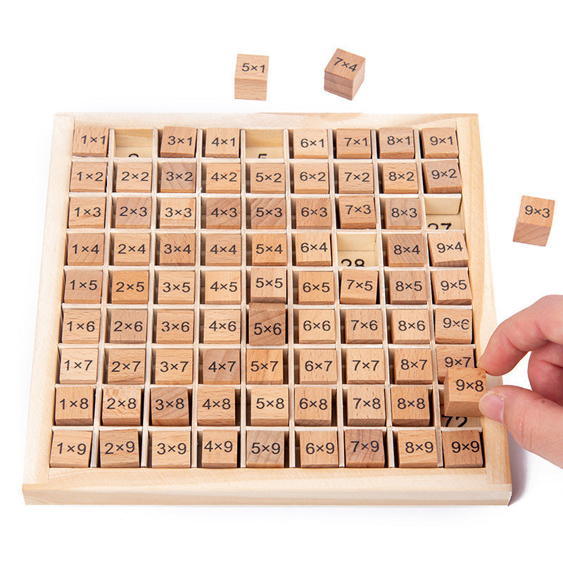 Wooden Multiplication Puzzle Board – Early Math Learning Toy