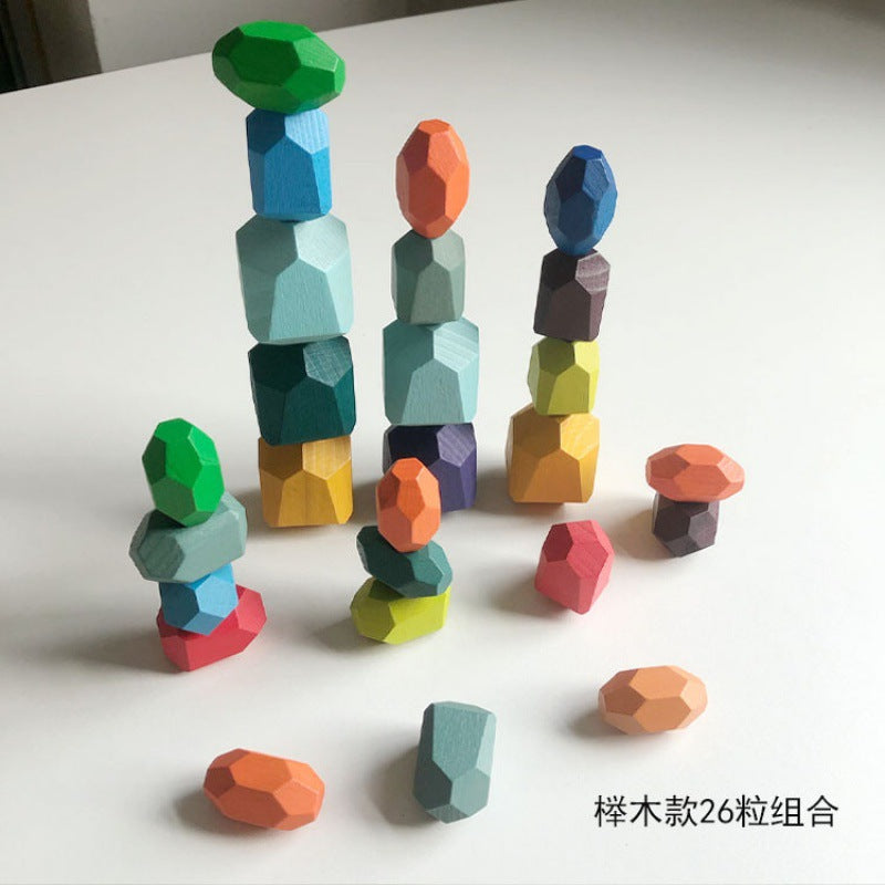 Montessori Stacking Stone Blocks – Colorful Balancing Puzzle Toy for Kids