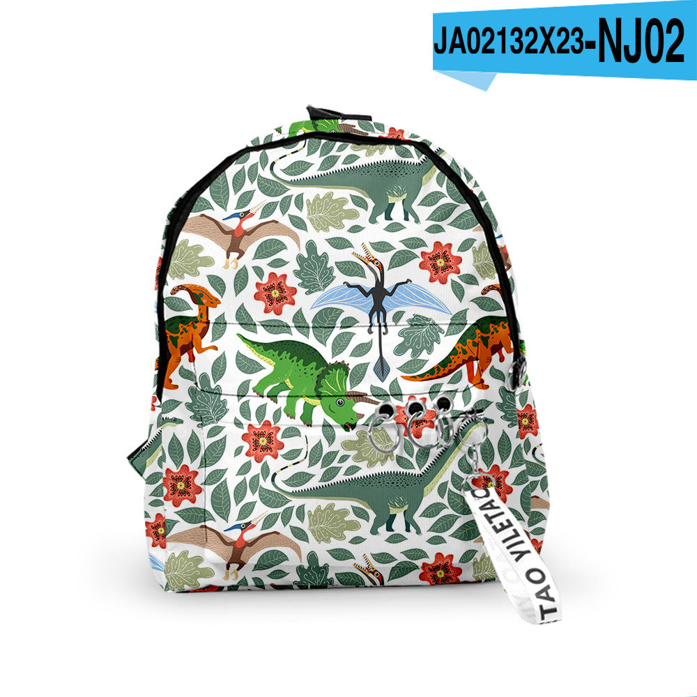 3D Dinosaur Patterned Backpack – Retro European & American Style for Toddlers and Kindergarten