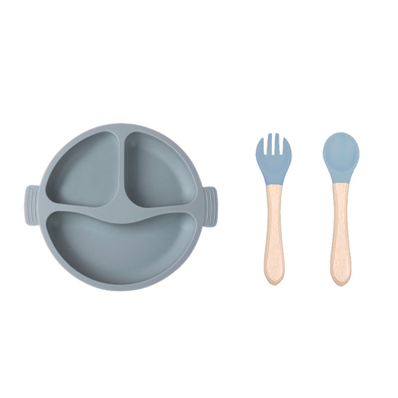 Silicone Divided Baby Plate – 3-Compartment Feeding Set for Toddlers