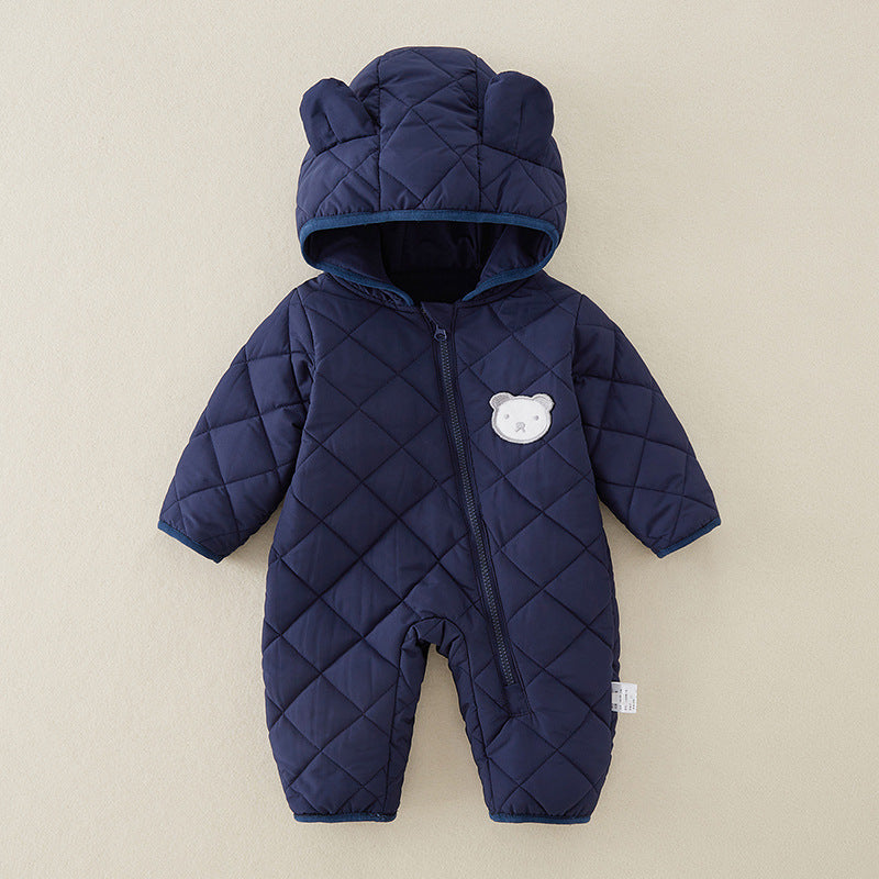 Thick Cotton Baby Jumpsuit for Autumn & Winter – Warm Outdoor Romper for Newborns