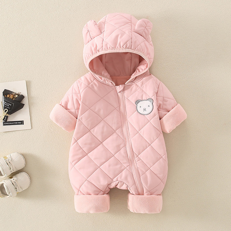Thick Cotton Baby Jumpsuit for Autumn & Winter – Warm Outdoor Romper for Newborns