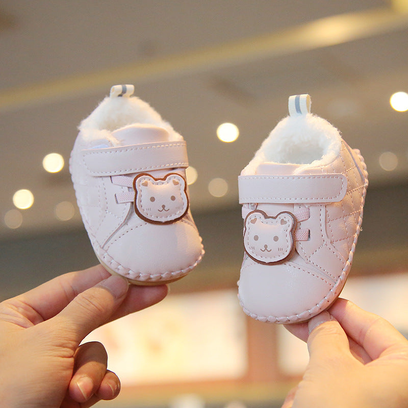 Spring & Autumn Baby Walking Shoes – Korean Style Bear Design, Anti-Slip Casual Shoes for 1-Year-Olds