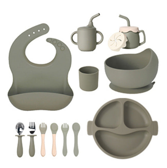 Silicone Divided Baby Plate – 3-Compartment Feeding Set for Toddlers