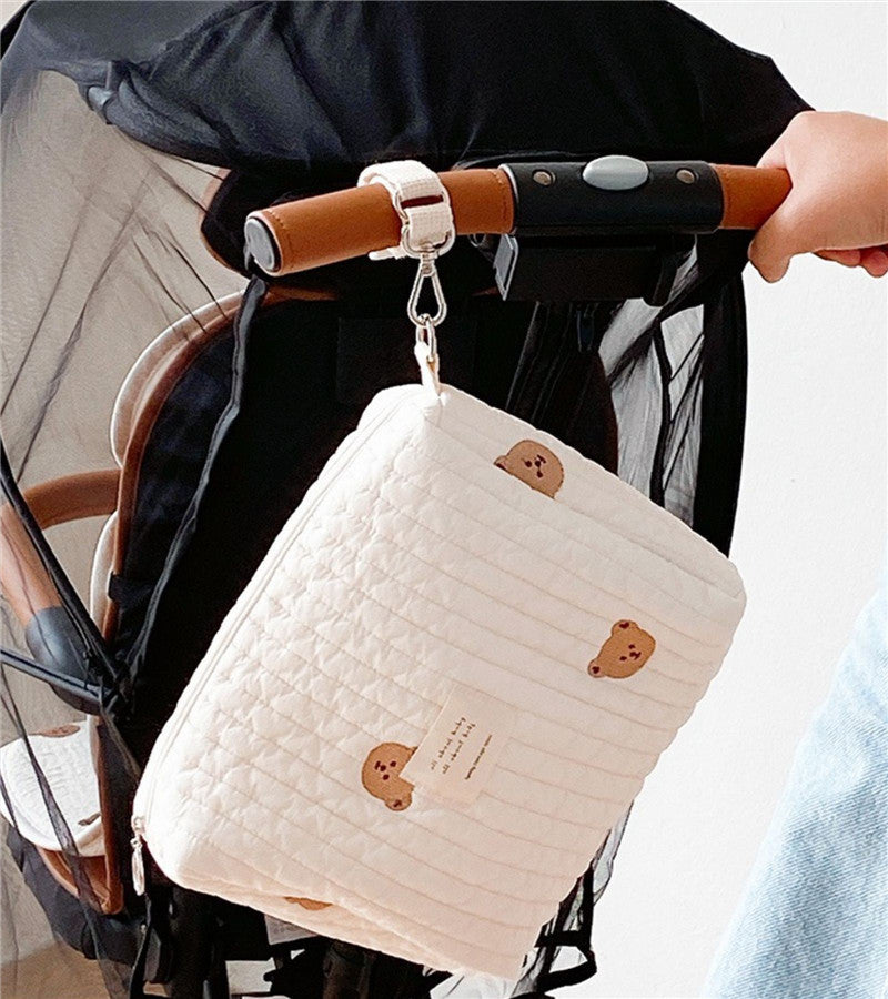 Bear-Themed Stroller Organizer – Compact Mommy Bag