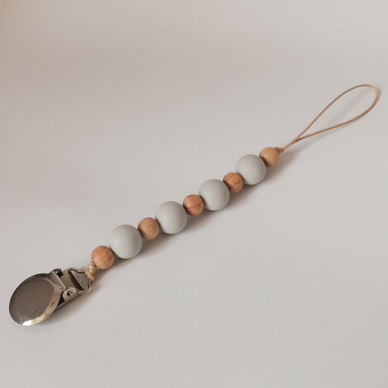 Silicone Bead Pacifier Clip – Soothing Teething Chain for Babies (DIY-Friendly)