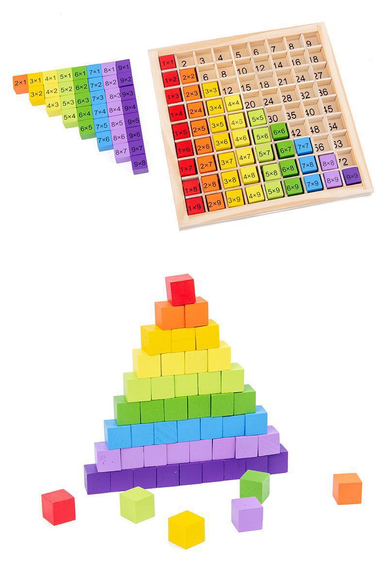 Wooden Multiplication Puzzle Board – Early Math Learning Toy