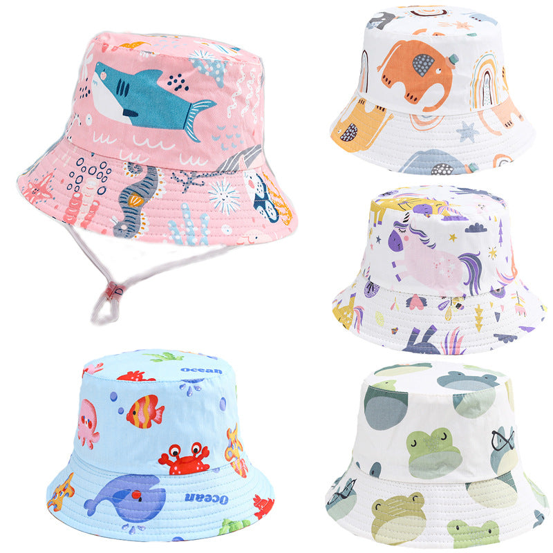 Summer Baby Sun Hat – Cartoon Bucket Hat for Boys & Girls (UV Protection)