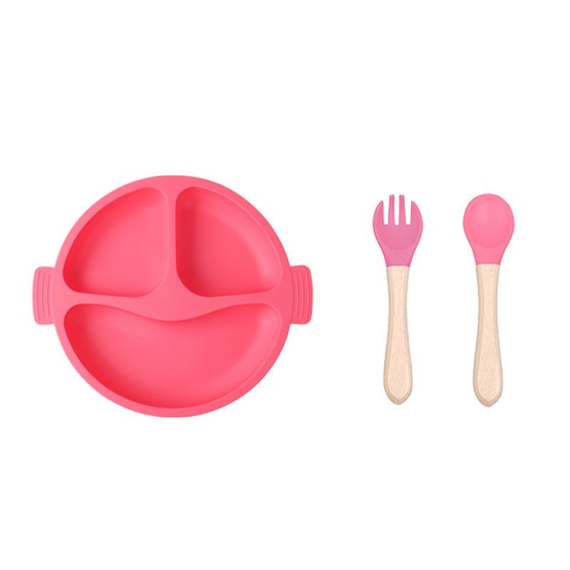Silicone Divided Baby Plate – 3-Compartment Feeding Set for Toddlers