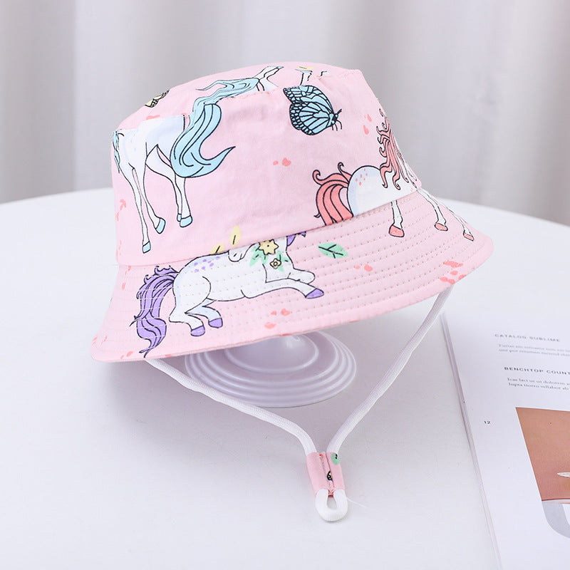 Summer Baby Sun Hat – Cartoon Bucket Hat for Boys & Girls (UV Protection)