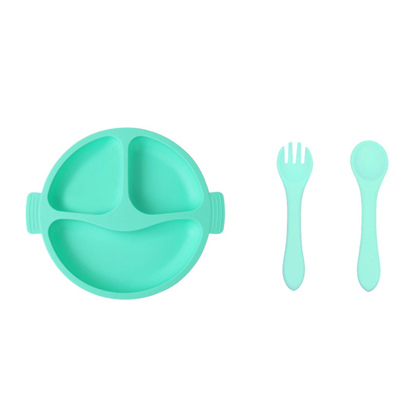 Silicone Divided Baby Plate – 3-Compartment Feeding Set for Toddlers