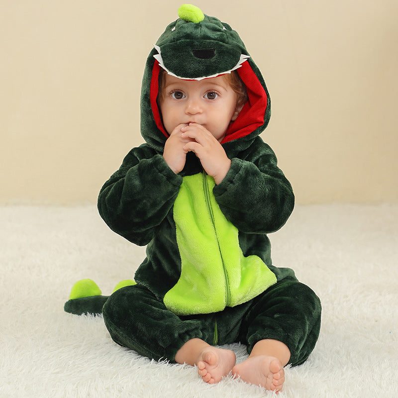 Stitch-Inspired Baby Onesie – Hooded Winter Cartoon Pajamas
