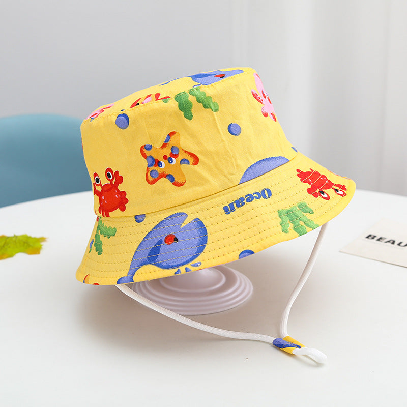 Summer Baby Sun Hat – Cartoon Bucket Hat for Boys & Girls (UV Protection)