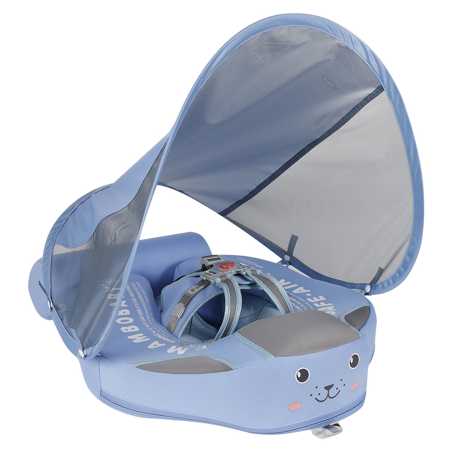Mambobaby Float – Non-Inflatable Baby Swim Ring with Sunshade (Crouching & Lying Position)