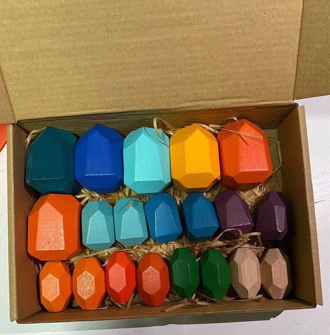 Montessori Stacking Stone Blocks – Colorful Balancing Puzzle Toy for Kids