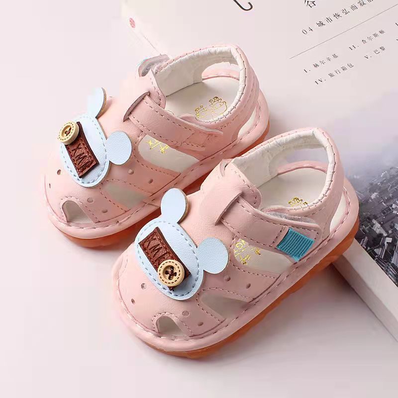 PU Leather Baby Sandals – Soft Sole & Anti-Slip (Unisex, 1 Year Old)