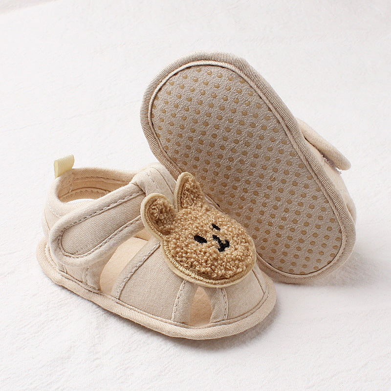 Cartoon Baby Walking Shoes – Soft Cotton, Anti-Slip, Spring & Summer Sandals (0–1 Year)