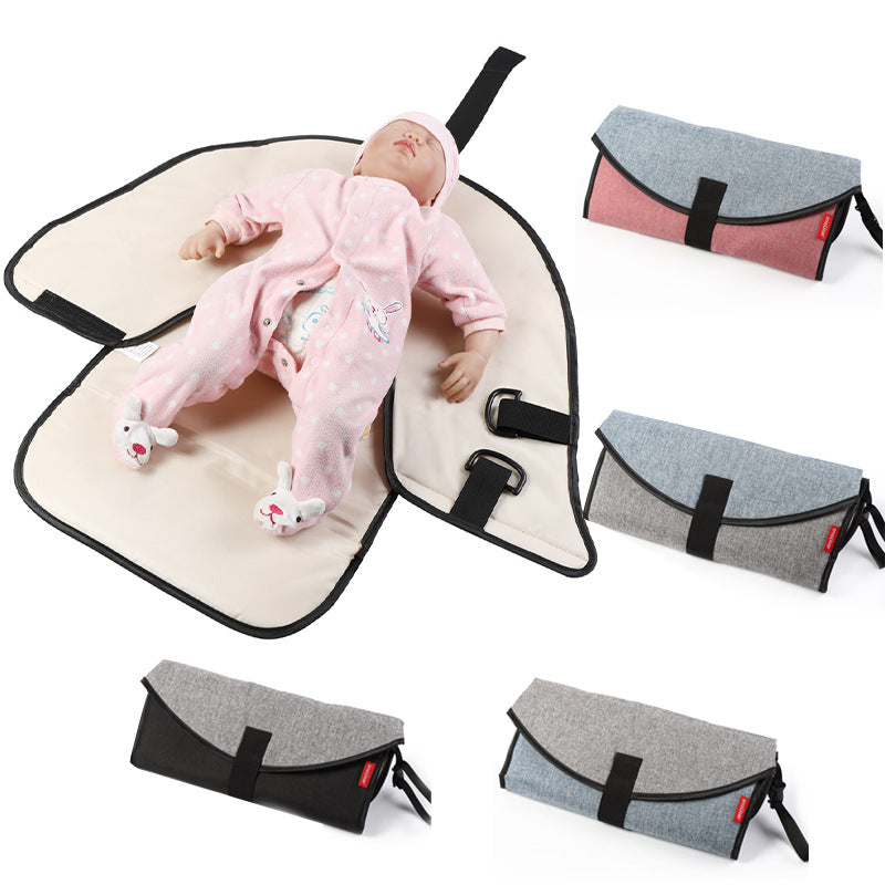 2-in-1 Portable Baby Changing Mat – Waterproof Diaper Pad with Storage Pocket