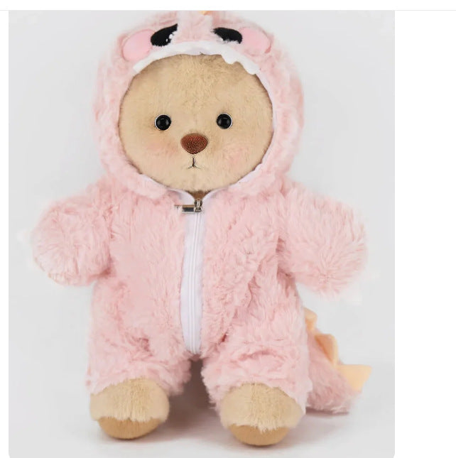 Handmade Jointed Bear Plush Doll – 30cm Soft Toy with Baby Clothes (Medium Size)