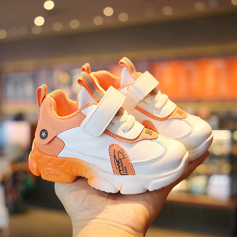 2025 Spring and Autumn Children's Sports Shoes New Men's and Women's Little White Shoes Soft soled Baby Shoes Children's Walking Shoes