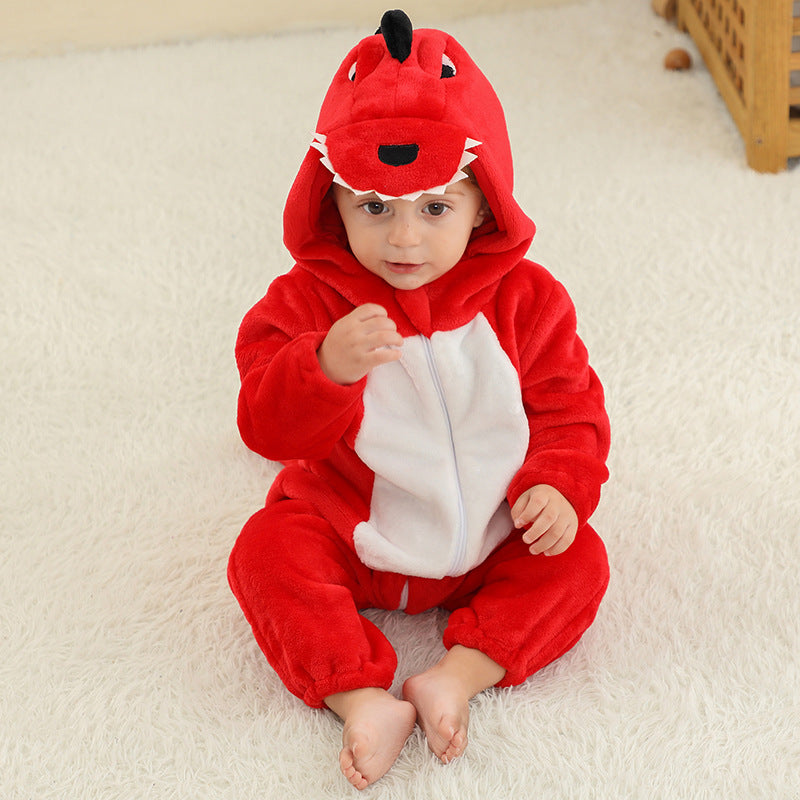 Stitch-Inspired Baby Onesie – Hooded Winter Cartoon Pajamas