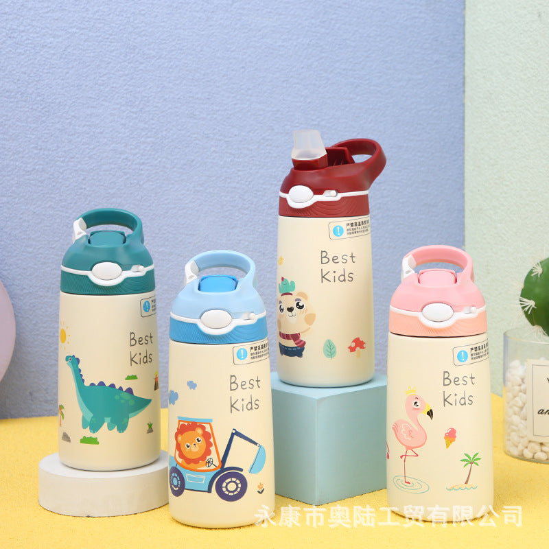 Cute Water Bottle – 316 Stainless Steel Kids Cup with Bounce Lid