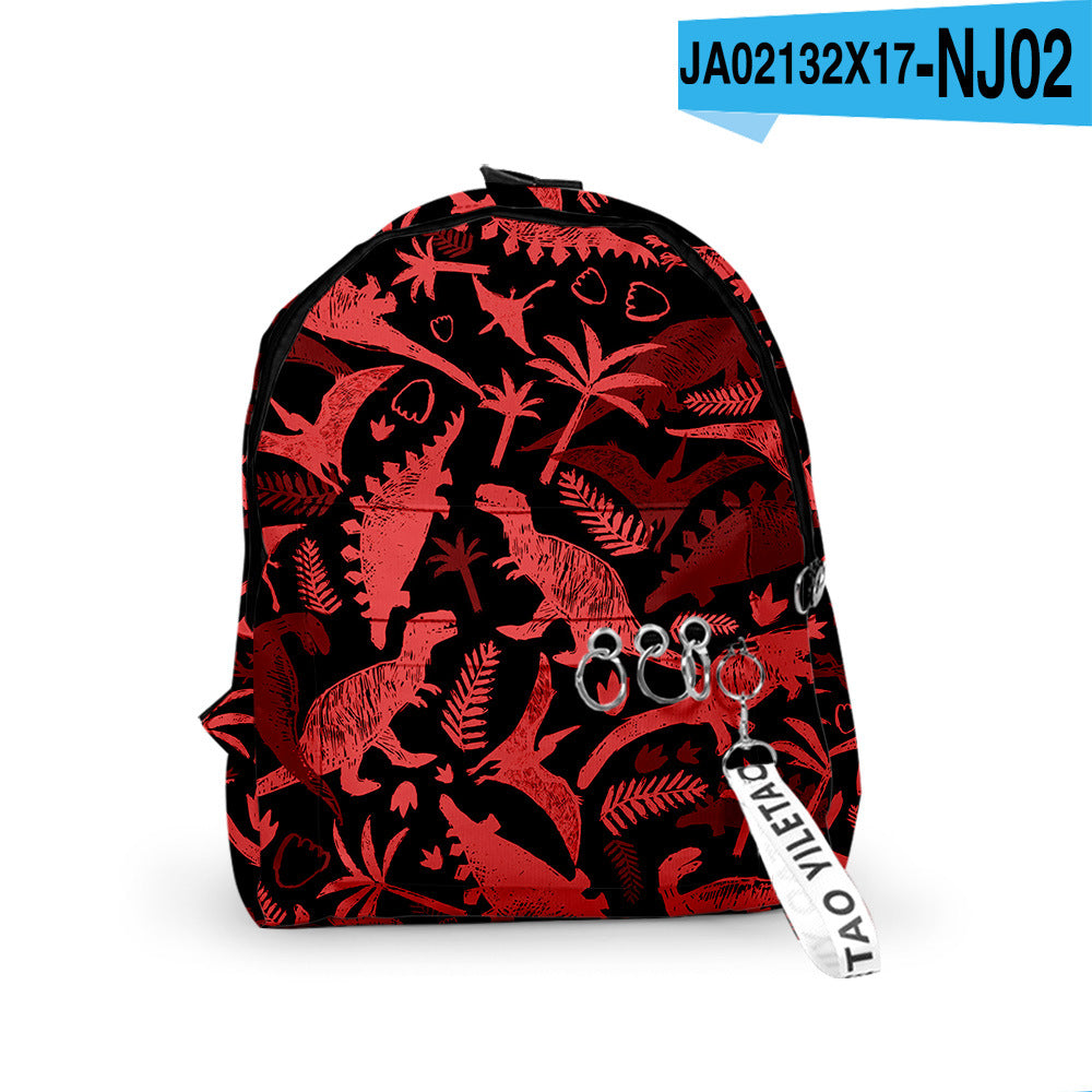 3D Dinosaur Patterned Backpack – Retro European & American Style for Toddlers and Kindergarten