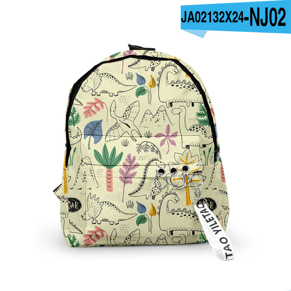 3D Dinosaur Patterned Backpack – Retro European & American Style for Toddlers and Kindergarten