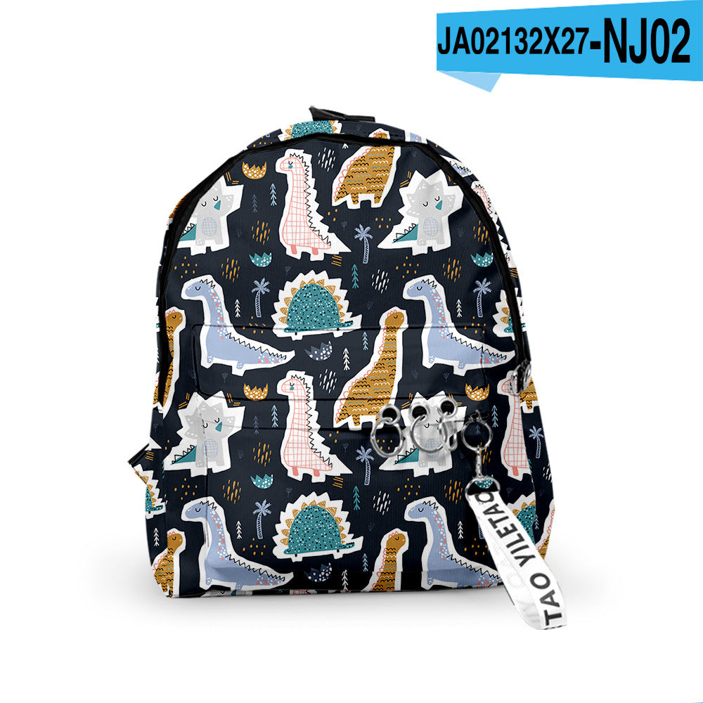 3D Dinosaur Patterned Backpack – Retro European & American Style for Toddlers and Kindergarten