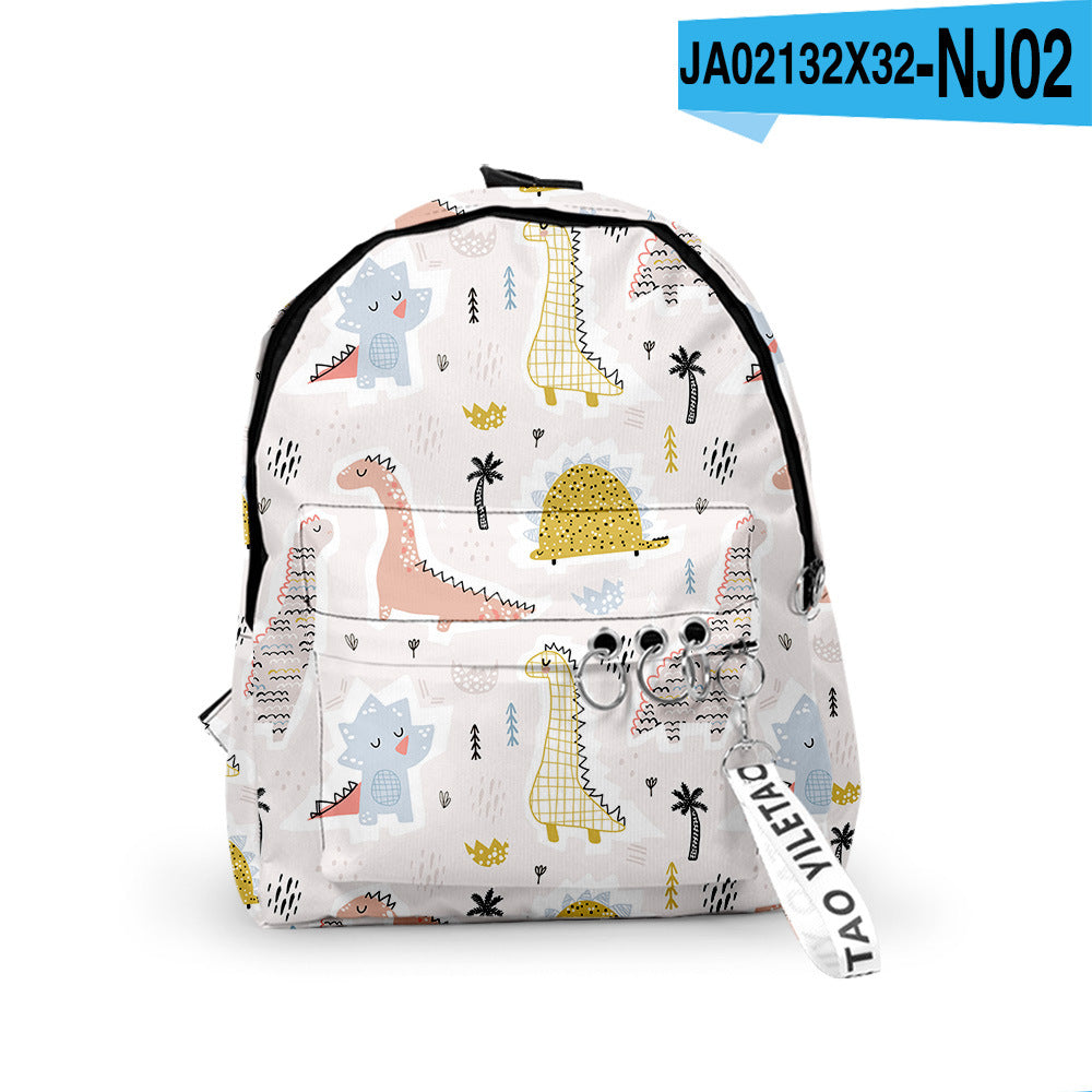 3D Dinosaur Patterned Backpack – Retro European & American Style for Toddlers and Kindergarten