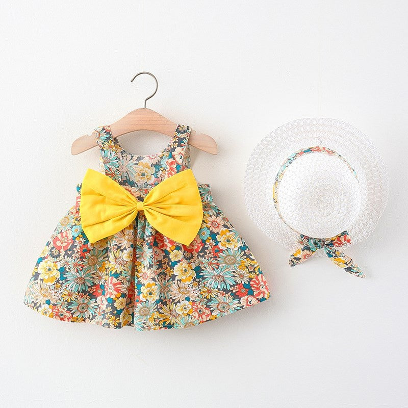 Children’s Bow Princess Dress – Countryside Style Party Dress for Girls