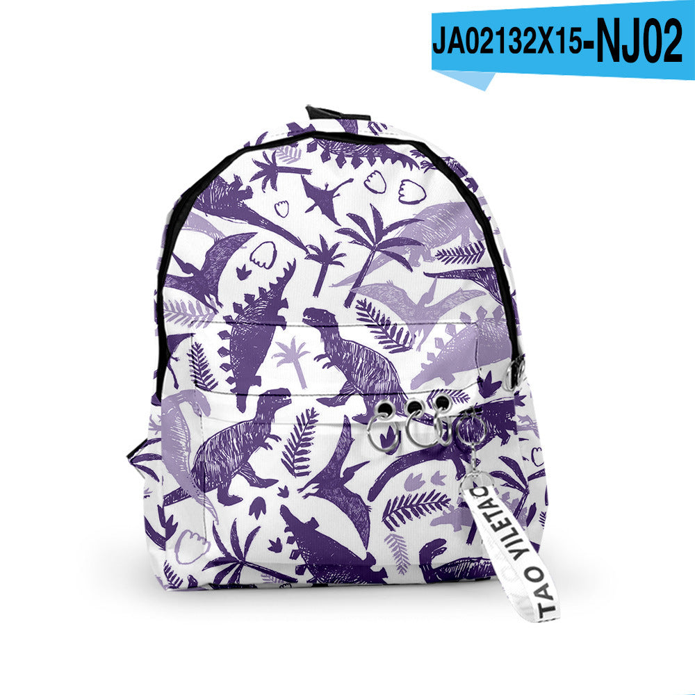 3D Dinosaur Patterned Backpack – Retro European & American Style for Toddlers and Kindergarten