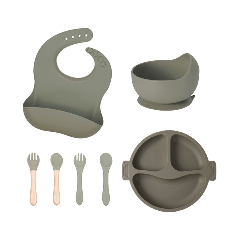 Silicone Divided Baby Plate – 3-Compartment Feeding Set for Toddlers