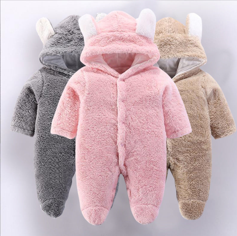 Winter Fleece Baby Romper – Warm Animal Costume Jumpsuit (Newborn to Toddler)