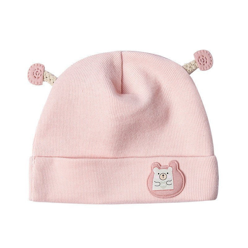 Double-Layer Cotton Baby Hat – Bear Style