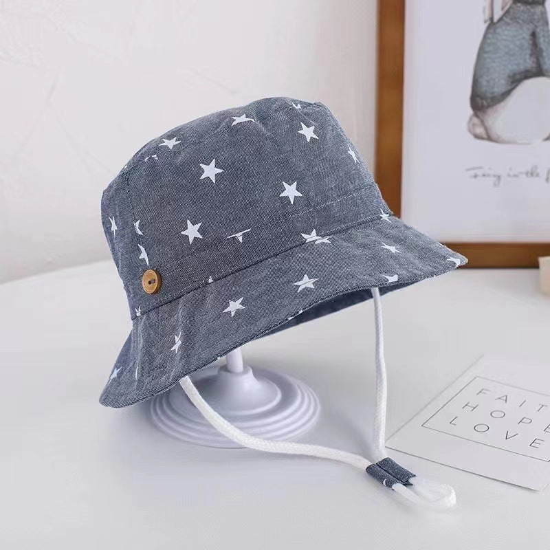 Baby Animal Print Fisherman Hat – Windproof Spring/Summer Sun Hat
