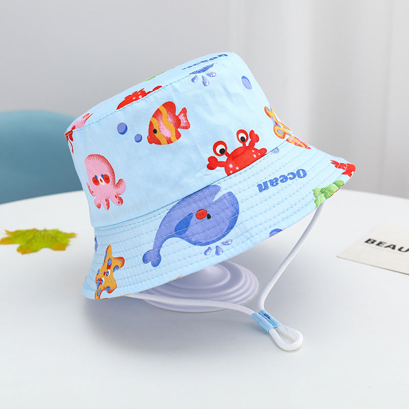 Summer Baby Sun Hat – Cartoon Bucket Hat for Boys & Girls (UV Protection)