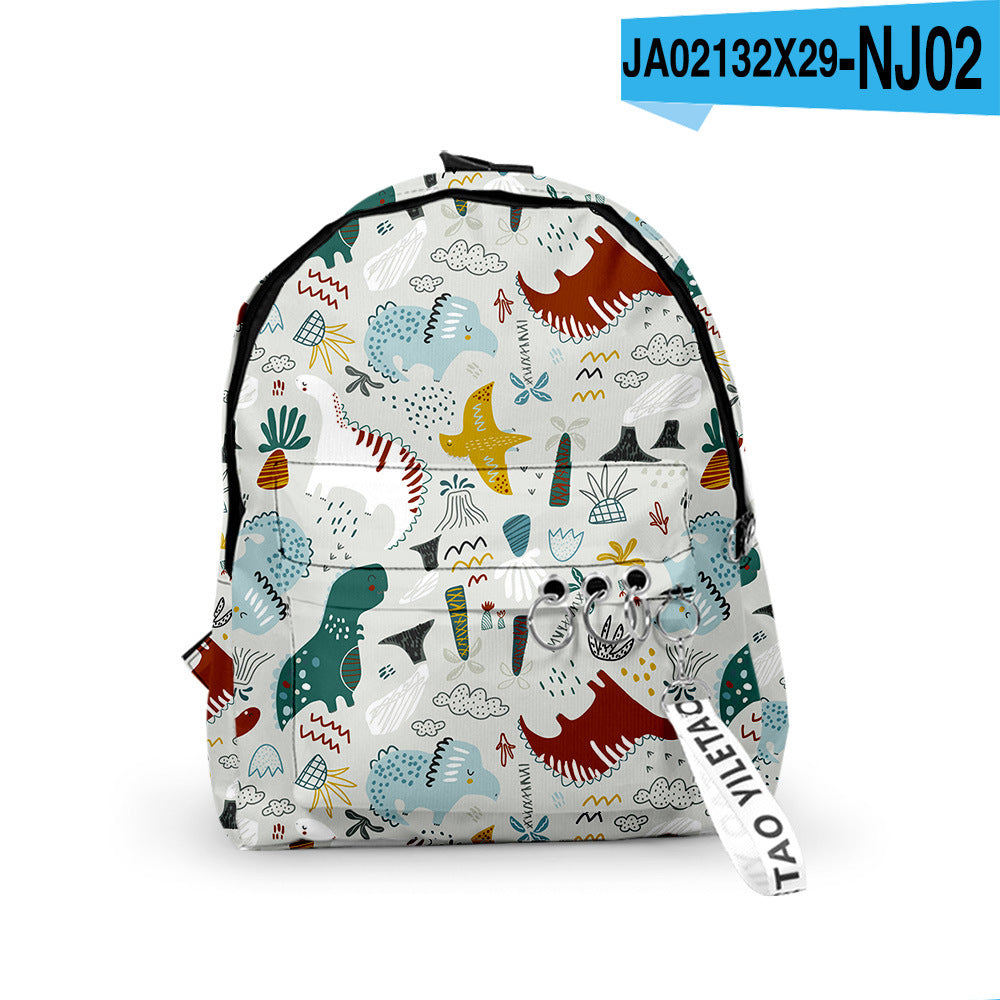 3D Dinosaur Patterned Backpack – Retro European & American Style for Toddlers and Kindergarten